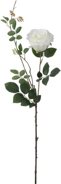 Konstgjord ros, Höjd 56 cm, Vit