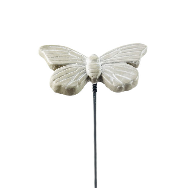 Dekorationspinne fjäril, Höjd 12 cm, Grå